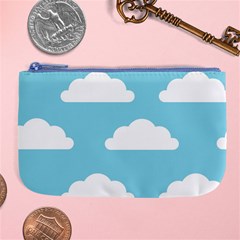 Clouds Blue Pattern Large Coin Purse by ConteMonfrey