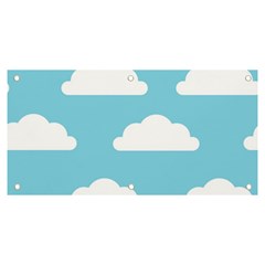 Clouds Blue Pattern Banner And Sign 6  X 3  by ConteMonfrey