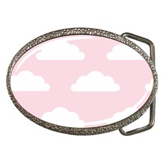 Clouds Pink Pattern   Belt Buckles by ConteMonfrey