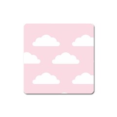 Clouds Pink Pattern   Square Magnet by ConteMonfrey