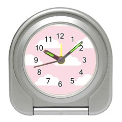 Clouds Pink Pattern   Travel Alarm Clock by ConteMonfrey