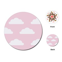 Clouds Pink Pattern   Playing Cards Single Design (round) by ConteMonfrey