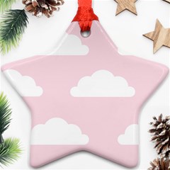 Clouds Pink Pattern   Star Ornament (two Sides) by ConteMonfrey