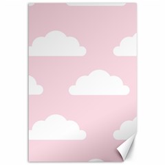 Clouds Pink Pattern   Canvas 12  X 18  by ConteMonfrey