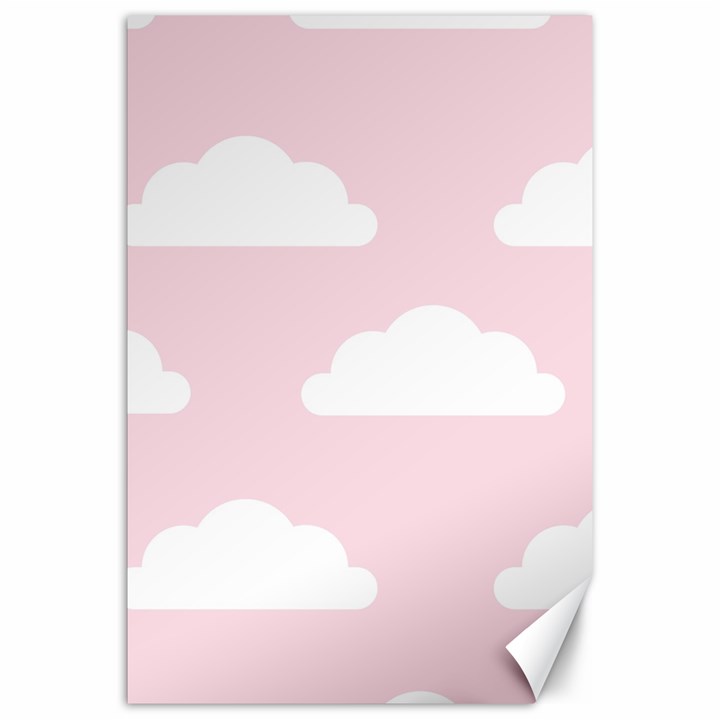 Clouds Pink Pattern   Canvas 20  x 30 