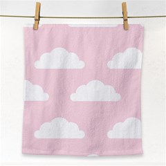 Clouds Pink Pattern   Face Towel by ConteMonfrey