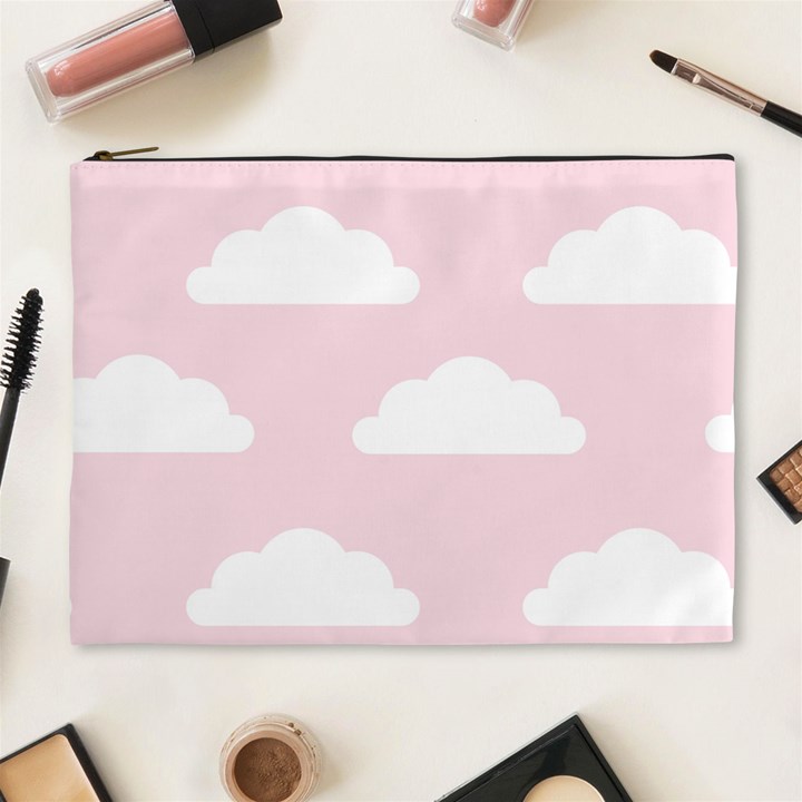 Clouds Pink Pattern   Cosmetic Bag (XL)