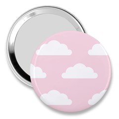 Clouds Pink Pattern   3  Handbag Mirrors by ConteMonfrey