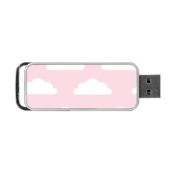 Clouds Pink Pattern   Portable Usb Flash (one Side) by ConteMonfrey