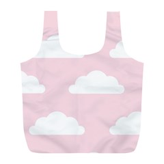 Clouds Pink Pattern   Full Print Recycle Bag (l) by ConteMonfrey