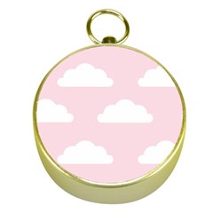 Clouds Pink Pattern   Gold Compasses by ConteMonfrey