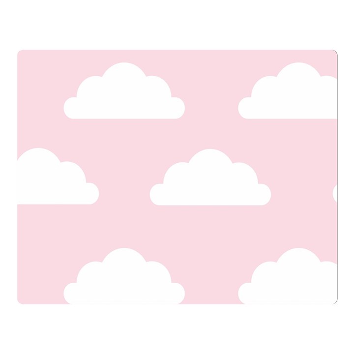 Clouds Pink Pattern   Double Sided Flano Blanket (Large) 