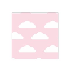 Clouds Pink Pattern   Satin Bandana Scarf 22  X 22  by ConteMonfrey