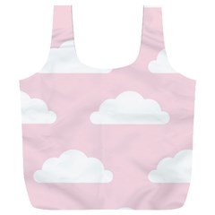 Clouds Pink Pattern   Full Print Recycle Bag (xxl) by ConteMonfrey