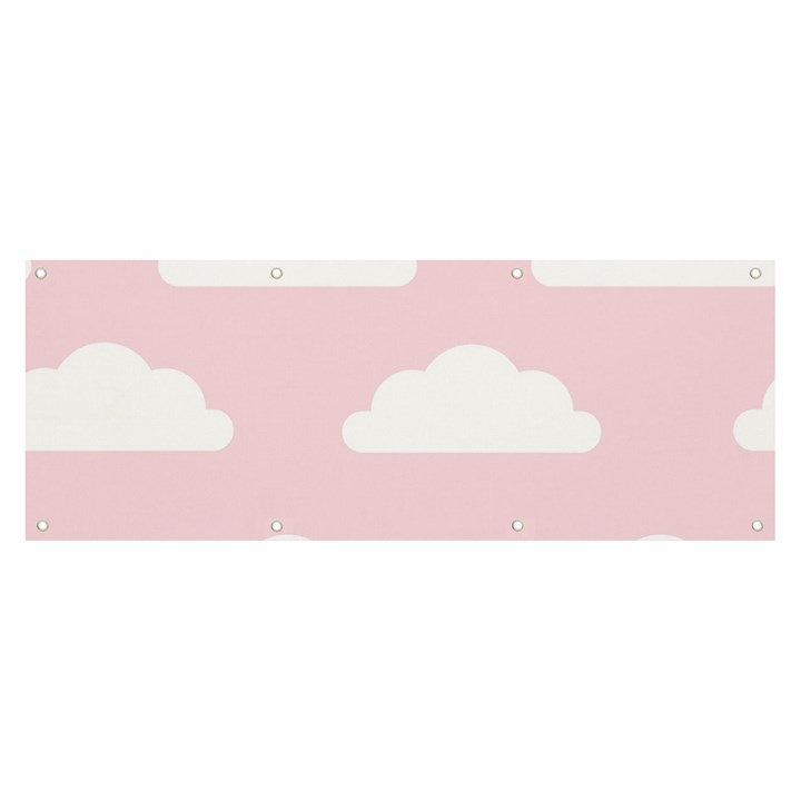 Clouds Pink Pattern   Banner and Sign 8  x 3 