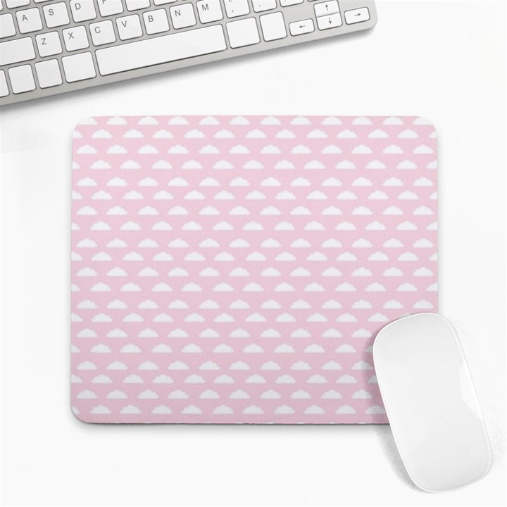 Little Clouds Pattern Pink Large Mousepads