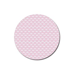 Little Clouds Pattern Pink Rubber Coaster (round) by ConteMonfrey