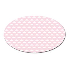 Little Clouds Pattern Pink Oval Magnet by ConteMonfrey