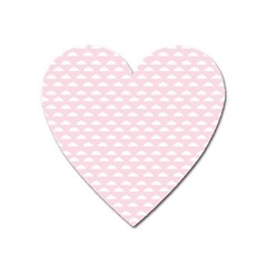 Little Clouds Pattern Pink Heart Magnet by ConteMonfrey