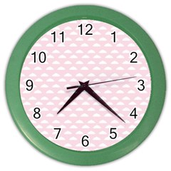 Little Clouds Pattern Pink Color Wall Clock by ConteMonfrey