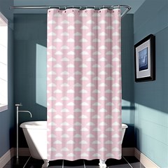 Little Clouds Pattern Pink Shower Curtain 36  X 72  (stall)  by ConteMonfrey