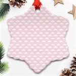 Little Clouds Pattern Pink Snowflake Ornament (Two Sides) Back