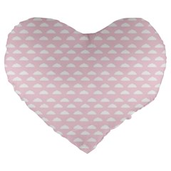 Little Clouds Pattern Pink Large 19  Premium Heart Shape Cushions by ConteMonfrey