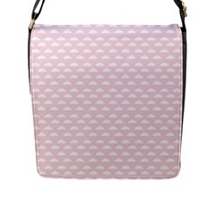 Little Clouds Pattern Pink Flap Closure Messenger Bag (l) by ConteMonfrey