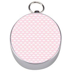 Little Clouds Pattern Pink Silver Compasses by ConteMonfrey