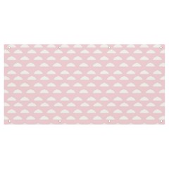 Little Clouds Pattern Pink Banner And Sign 8  X 4  by ConteMonfrey