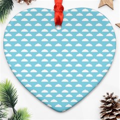 Little Clouds Blue  Ornament (heart) by ConteMonfrey