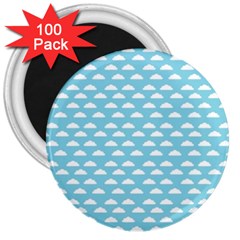 Little Clouds Blue  3  Magnets (100 Pack) by ConteMonfrey