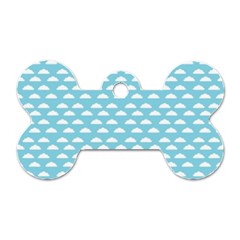 Little Clouds Blue  Dog Tag Bone (one Side) by ConteMonfrey