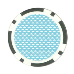 Little Clouds Blue  Poker Chip Card Guard by ConteMonfrey