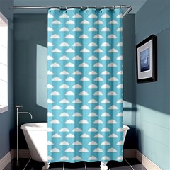 Little Clouds Blue  Shower Curtain 36  X 72  (stall)  by ConteMonfrey