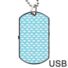 Little Clouds Blue  Dog Tag Usb Flash (two Sides) by ConteMonfrey