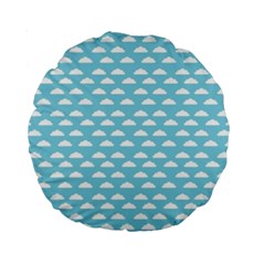 Little Clouds Blue  Standard 15  Premium Round Cushions by ConteMonfrey