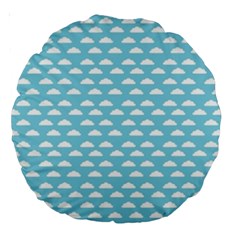 Little Clouds Blue  Large 18  Premium Round Cushions by ConteMonfrey