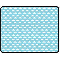 Little Clouds Blue  Double Sided Fleece Blanket (medium)  by ConteMonfrey