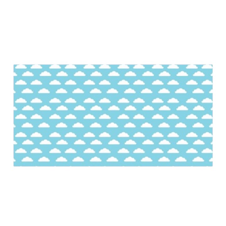 Little Clouds Blue  Satin Wrap 35  x 70 