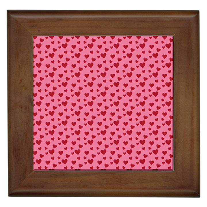 Cute Little Hearts Framed Tile