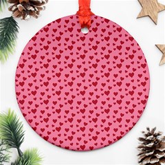 Cute Little Hearts Round Ornament (Two Sides)