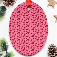 Cute Little Hearts Oval Ornament (Two Sides)