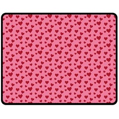 Cute Little Hearts Double Sided Fleece Blanket (Medium) 