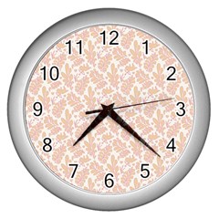 Delicated Leaves Wall Clock (Silver)