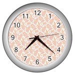 Delicated Leaves Wall Clock (Silver) Front