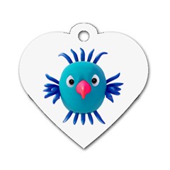 Fantasy 3d Bird Illustration 2 Dog Tag Heart (two Sides)