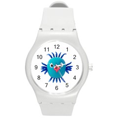 Fantasy 3d Bird Illustration 2 Round Plastic Sport Watch (m) by dflcprintsclothing