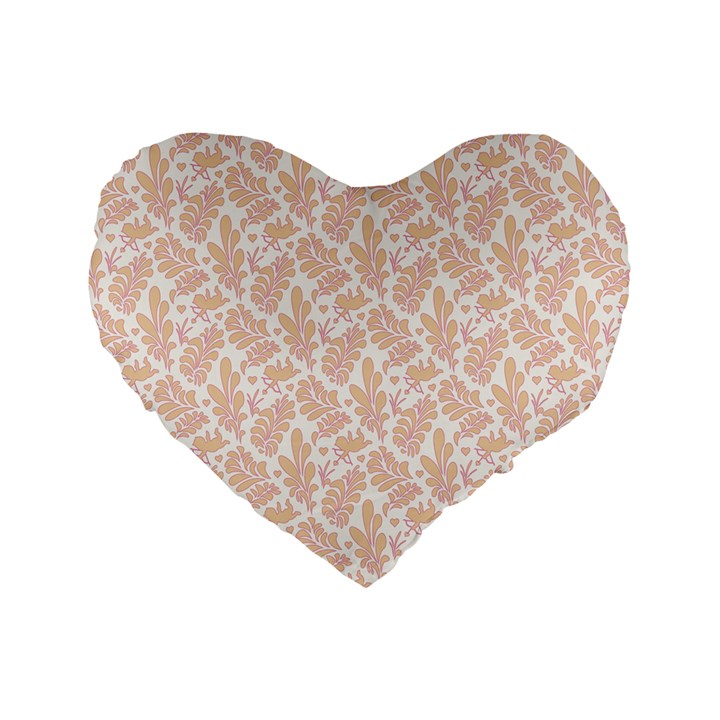 Delicated Leaves Standard 16  Premium Heart Shape Cushions