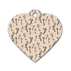 Romantic Heart Keys Dog Tag Heart (one Side)